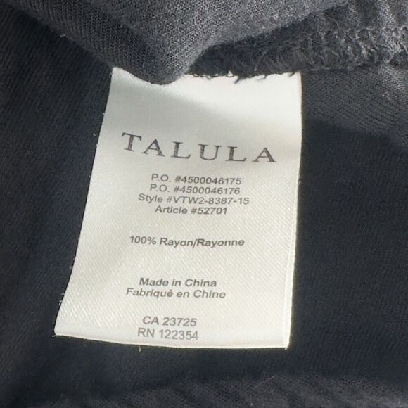 Talula Aritzia Womens Solid Black Short Sleeve‎ 100% Cotton Dress Lined Medium - Picture 10 of 10